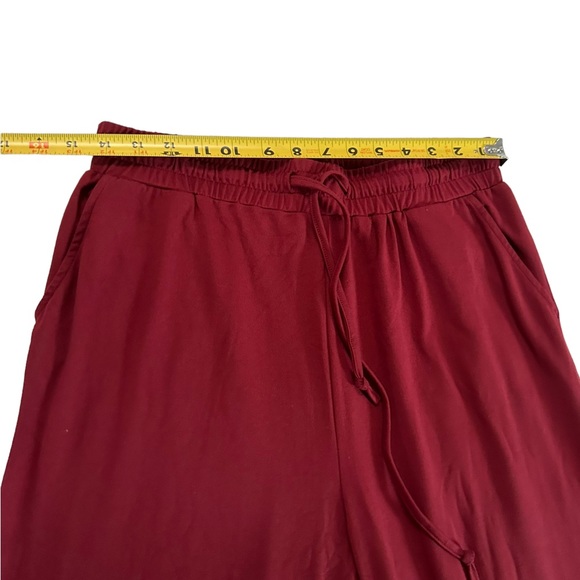 Keep Beauty Red Burgundy Drawstrings Wide Leg Pants Size XL - Picture 11 of 15